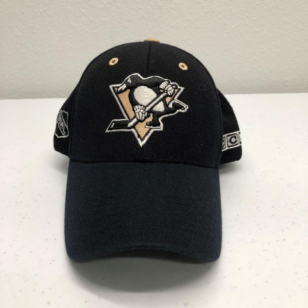 Pittsburgh Penguins Hat Cap Strap Back Mens One Size Black NHL Hockey CCM
